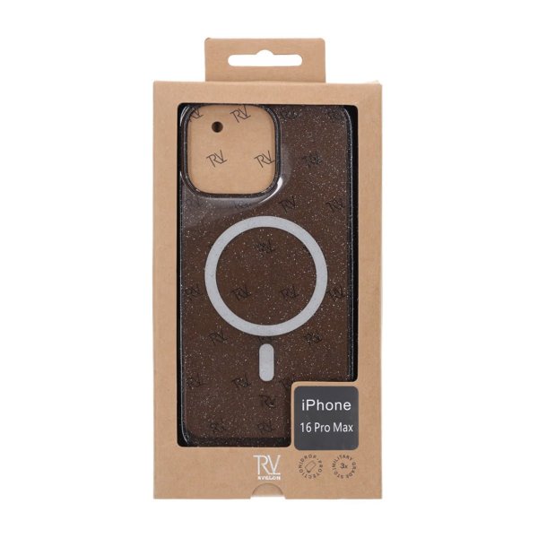 Rvelon iPhone 16 Pro Max Cover Glitter MagSafe Sort