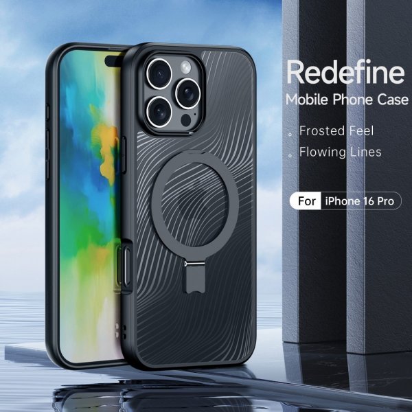 Dux Ducis iPhone 16 Pro Max Cover Aimo Series MagSafe Kickstand Sort