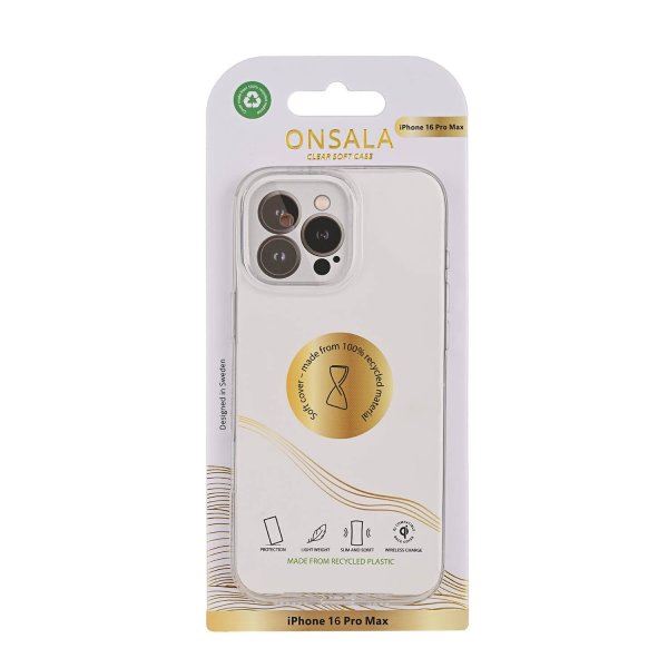 Onsala iPhone 16 Pro Max Cover Genanvendt TPU Transparent