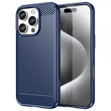 iPhone 16 Pro Max Cover Børstet Kulfibertekstur Blå