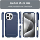 iPhone 16 Pro Max Cover Børstet Kulfibertekstur Blå
