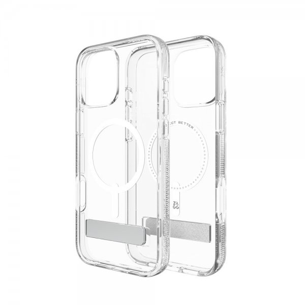 ZAGG iPhone 16 Pro Max Cover Crystal Palace Snap Kickstand Transparent