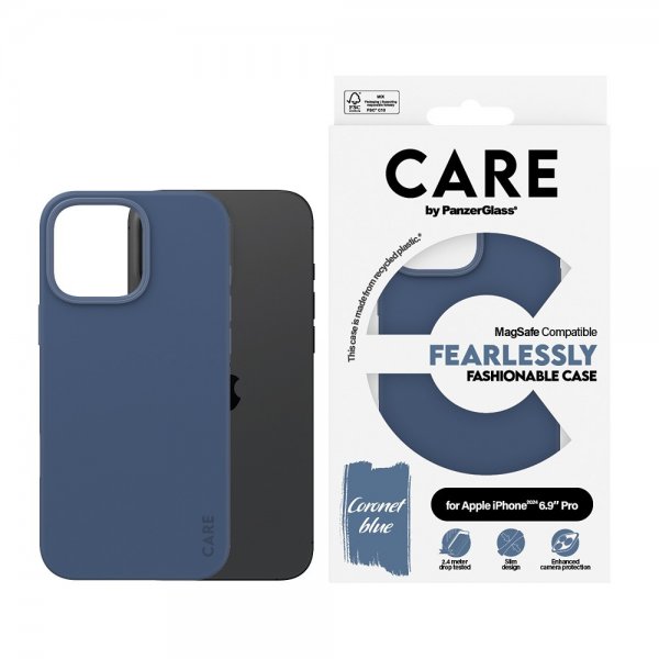 CARE by PanzerGlass iPhone 16 Pro Max Cover Fashionable MagSafe Blå
