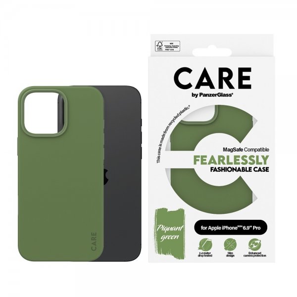 CARE by PanzerGlass iPhone 16 Pro Max Cover Fashionable MagSafe Grøn