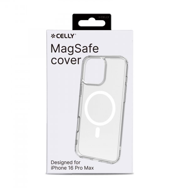 Celly iPhone 16 Pro Max Cover GELSKINMAG MagSafe Transparent Hvid