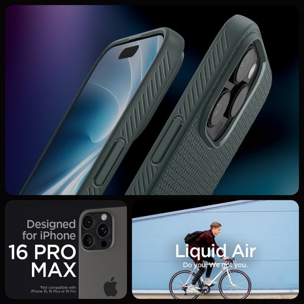 Spigen iPhone 16 Pro Max Cover Liquid Air Abyss Green