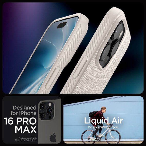 Spigen iPhone 16 Pro Max Cover Liquid Air Natural Titanium