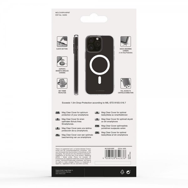 Vivanco iPhone 16 Pro Max Cover Mag Clear Transparent