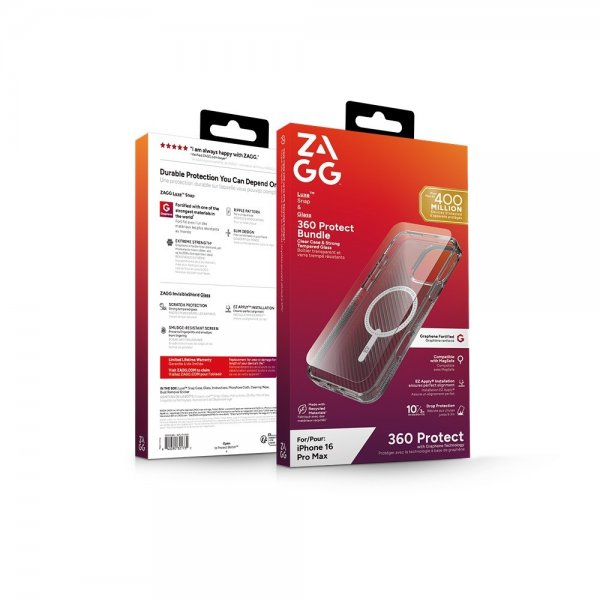 ZAGG iPhone 16 Pro Max Cover med Skærmbeskyttelse Luxe Snap & Glass