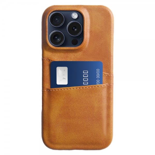 iPhone 16 Pro Max Cover med to Kortlommer Lysebrun