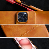 iPhone 16 Pro Max Cover med to Kortlommer Lysebrun
