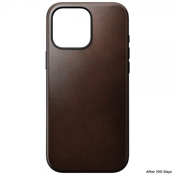 Nomad iPhone 16 Pro Max Cover Modern Leather Case Horween Rustic Brown
