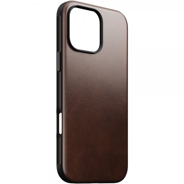 Nomad iPhone 16 Pro Max Cover Modern Leather Case Horween Rustic Brown