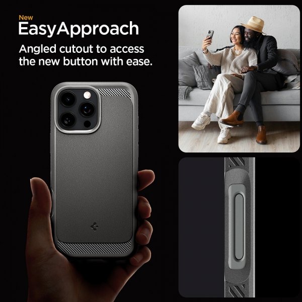Spigen iPhone 16 Pro Max Cover Rugged Armor MagFit Grå