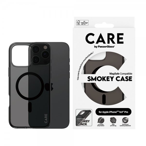 CARE by PanzerGlass iPhone 16 Pro Max Cover Smokey MagSafe Sort
