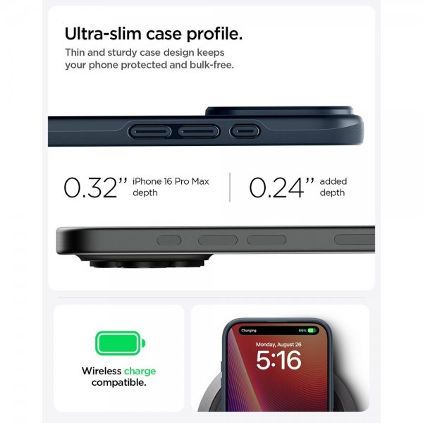 Spigen iPhone 16 Pro Max Cover Thin Fit MagFit Metal Slate
