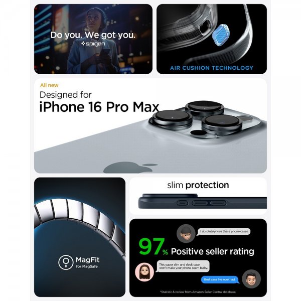 Spigen iPhone 16 Pro Max Cover Thin Fit MagFit Metal Slate