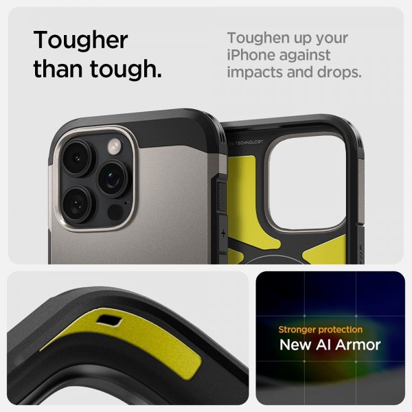 Spigen iPhone 16 Pro Max Cover Tough Armor MagFit Gunmetal