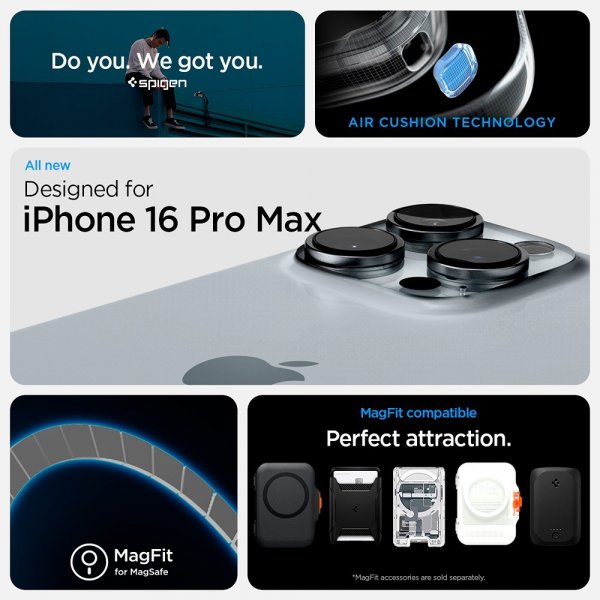 Spigen iPhone 16 Pro Max Cover Ultra Hybrid T MagFit Clear White