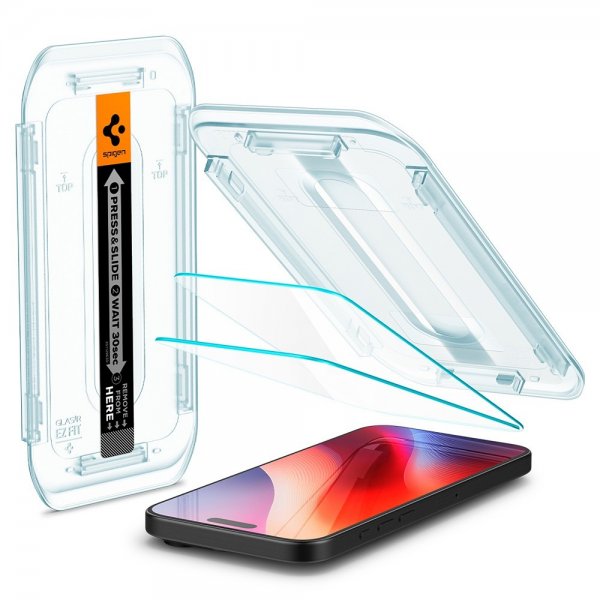 Spigen iPhone 16 Pro Max/iPhone 17 Pro Max Skærmbeskyttelse GLAS.tR EZ Fit 2-pak