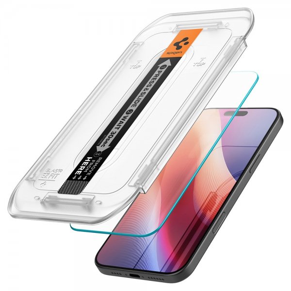 Spigen iPhone 16 Pro Max/iPhone 17 Pro Max Skærmbeskyttelse GLAS.tR EZ Fit 2-pak
