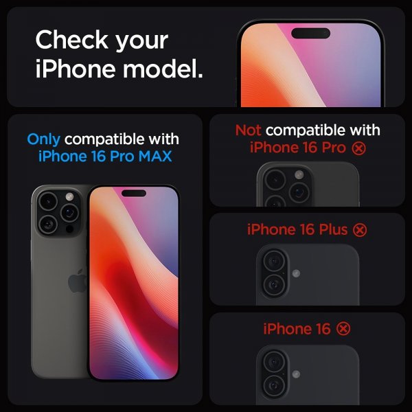 Spigen iPhone 16 Pro Max/iPhone 17 Pro Max Skærmbeskyttelse GLAS.tR EZ Fit 2-pak
