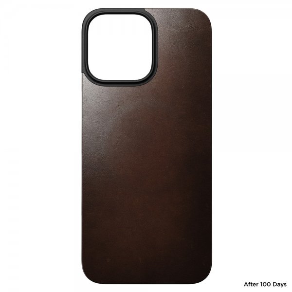 Nomad iPhone 16 Pro Max Skin Magnetic læderbagside Rustik Brun