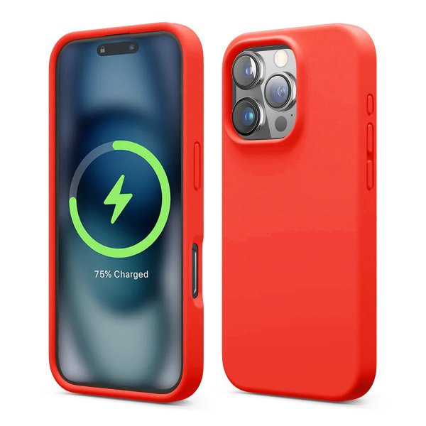 Rvelon iPhone 16 Pro Cover Silikone MagSafe Rød