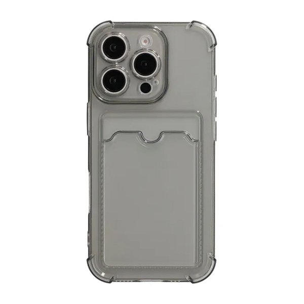 iPhone 16 Pro Cover Kortholder Stødsikkert Sort