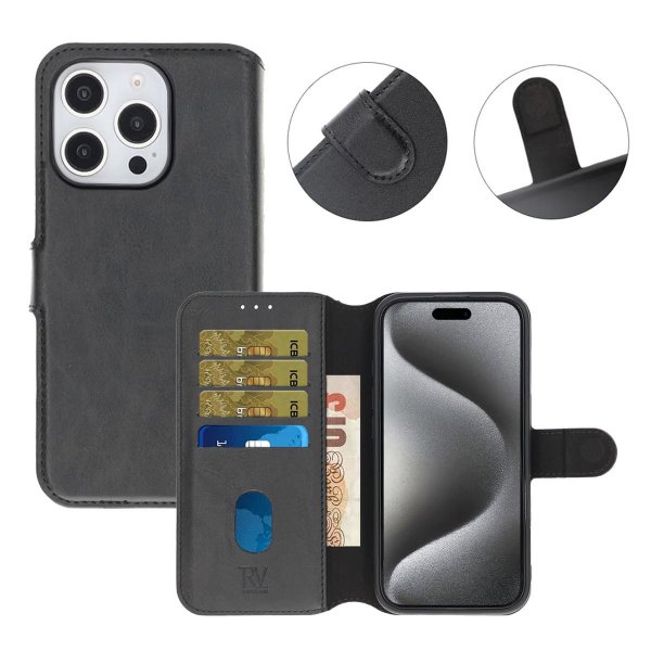 Rvelon iPhone 16 Pro Cover Magnetisk Aftageligt Cover Sort