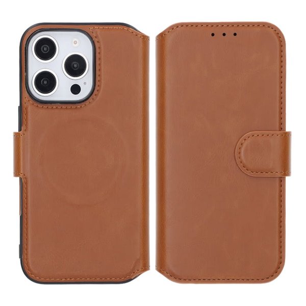 Rvelon iPhone 16 Pro Cover 4 Kortrum MagSafe Brun