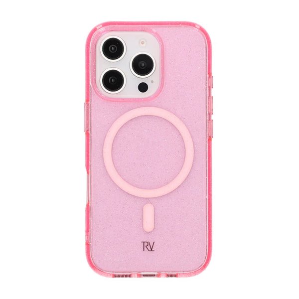 Rvelon iPhone 16 Pro Cover Glitter MagSafe Rosa