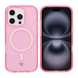 Rvelon iPhone 16 Pro Cover Glitter MagSafe Rosa