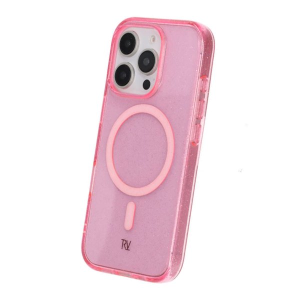 Rvelon iPhone 16 Pro Cover Glitter MagSafe Rosa