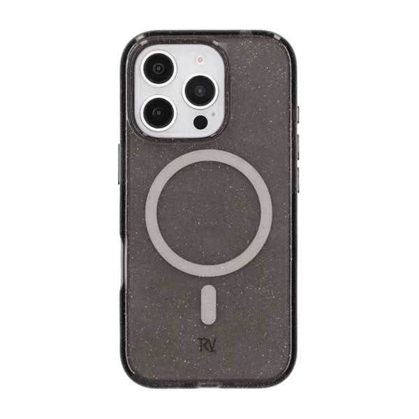 Rvelon iPhone 16 Pro Cover Glitter MagSafe Sort