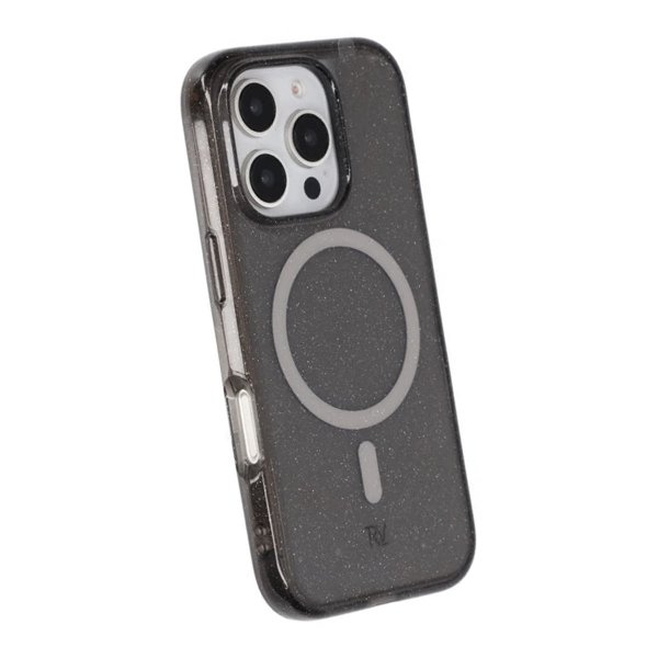 Rvelon iPhone 16 Pro Cover Glitter MagSafe Sort