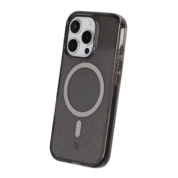 Rvelon iPhone 16 Pro Cover Glitter MagSafe Sort
