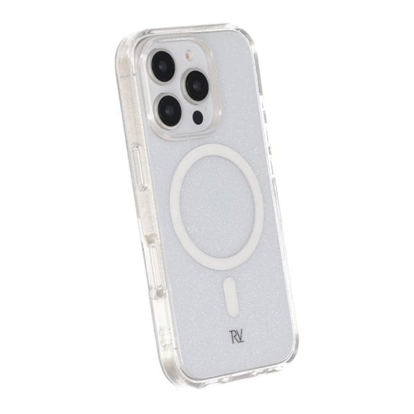 Rvelon iPhone 16 Pro Cover Glitter MagSafe Hvid