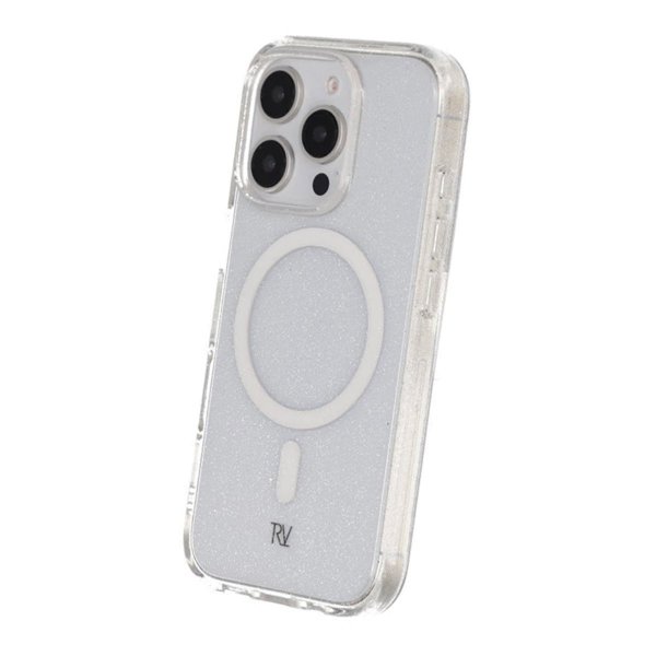 Rvelon iPhone 16 Pro Cover Glitter MagSafe Hvid