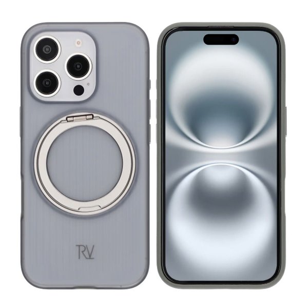 Rvelon iPhone 16 Pro Cover Roterbart MagSafe Stativ Grå