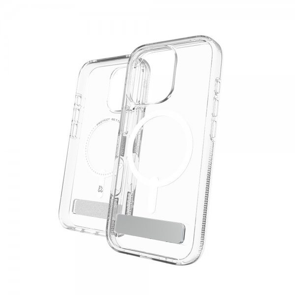 ZAGG iPhone 16 Pro Cover Crystal Palace Snap Kickstand Transparent