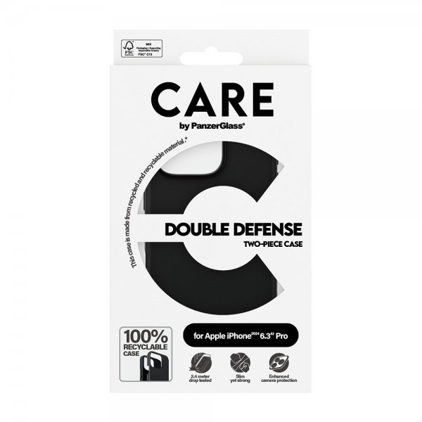 CARE by PanzerGlass iPhone 16 Pro Cover Double Defence Sort