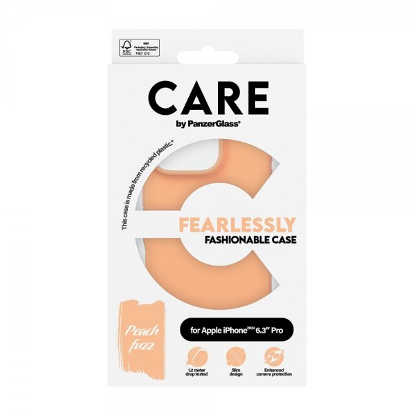 CARE by PanzerGlass iPhone 16 Pro Cover Fashionable Peachy