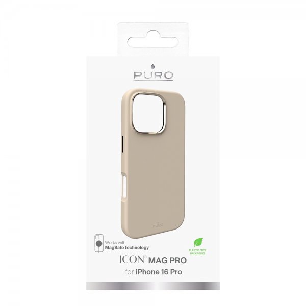 Puro iPhone 16 Pro Cover ICON Mag Pro Beige