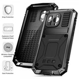 R-JUST iPhone 16 Pro Cover Metal Stødsikkert Sort