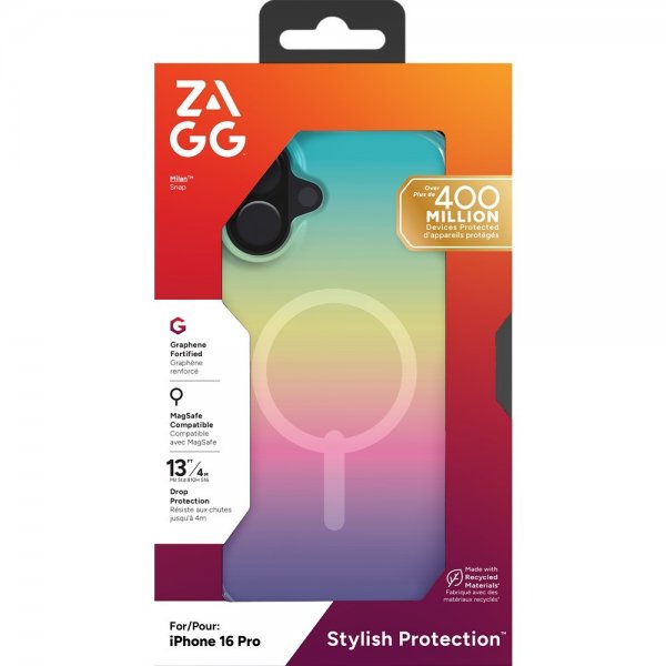 ZAGG iPhone 16 Pro Cover Milan Snap Iridescent