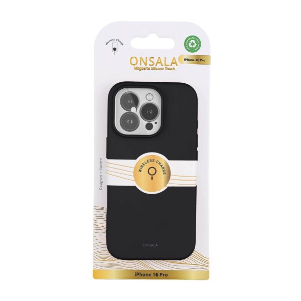 Onsala iPhone 16 Pro Cover Silikonefornemmelse Sort