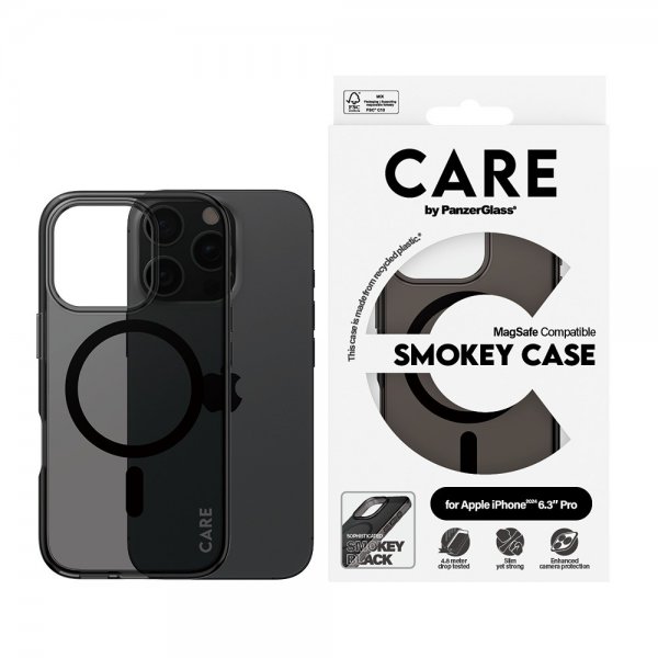 CARE by PanzerGlass iPhone 16 Pro Cover Smokey MagSafe Sort