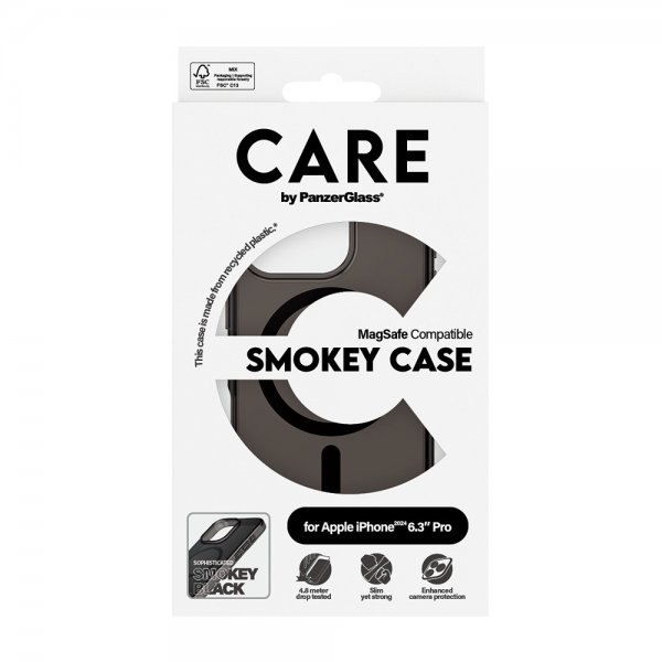 CARE by PanzerGlass iPhone 16 Pro Cover Smokey MagSafe Sort