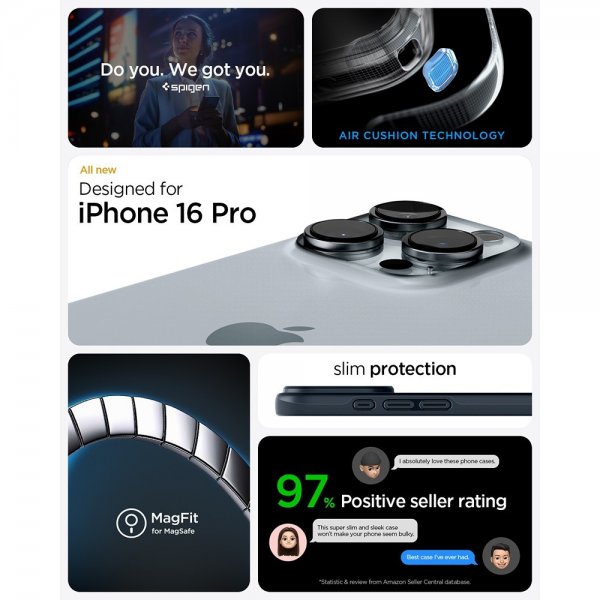 Spigen iPhone 16 Pro Cover Thin Fit MagFit Metal Slate